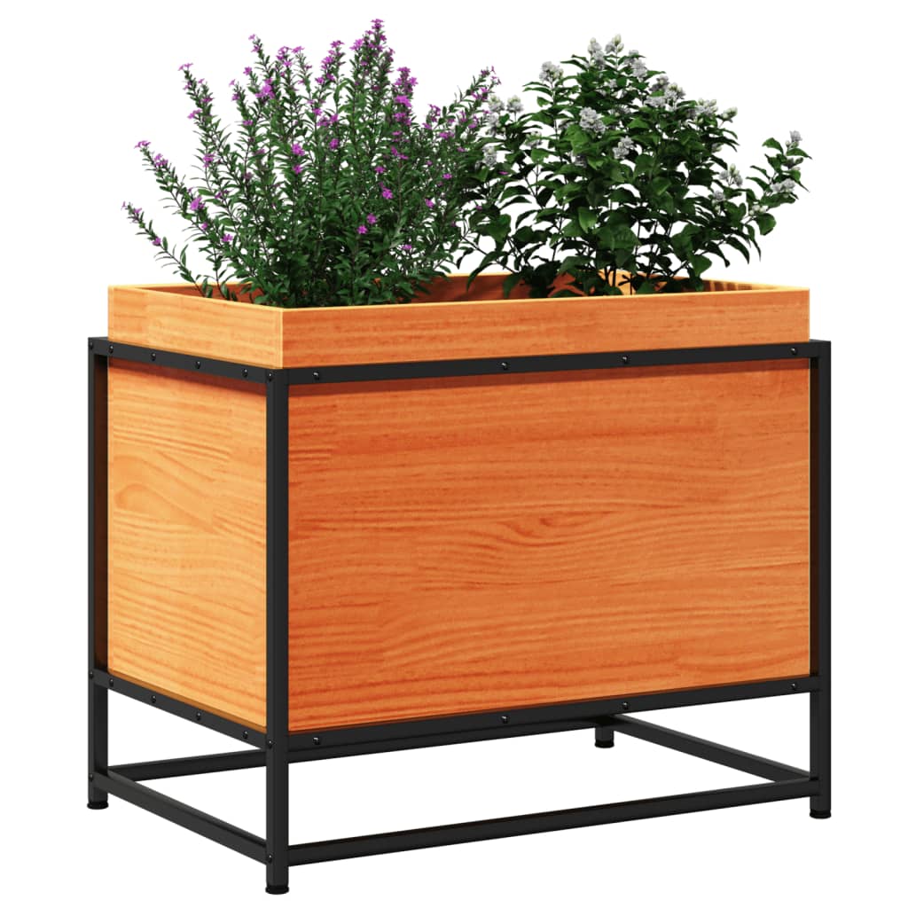 Garden Planter Wax Brown 60x40x50 cm Solid Wood Pine