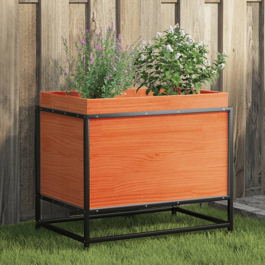 Garden Planter Wax Brown 60x40x50 cm Solid Wood Pine