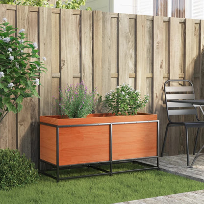 Garden Planter Wax Brown 100x40x50 cm Solid Wood Pine