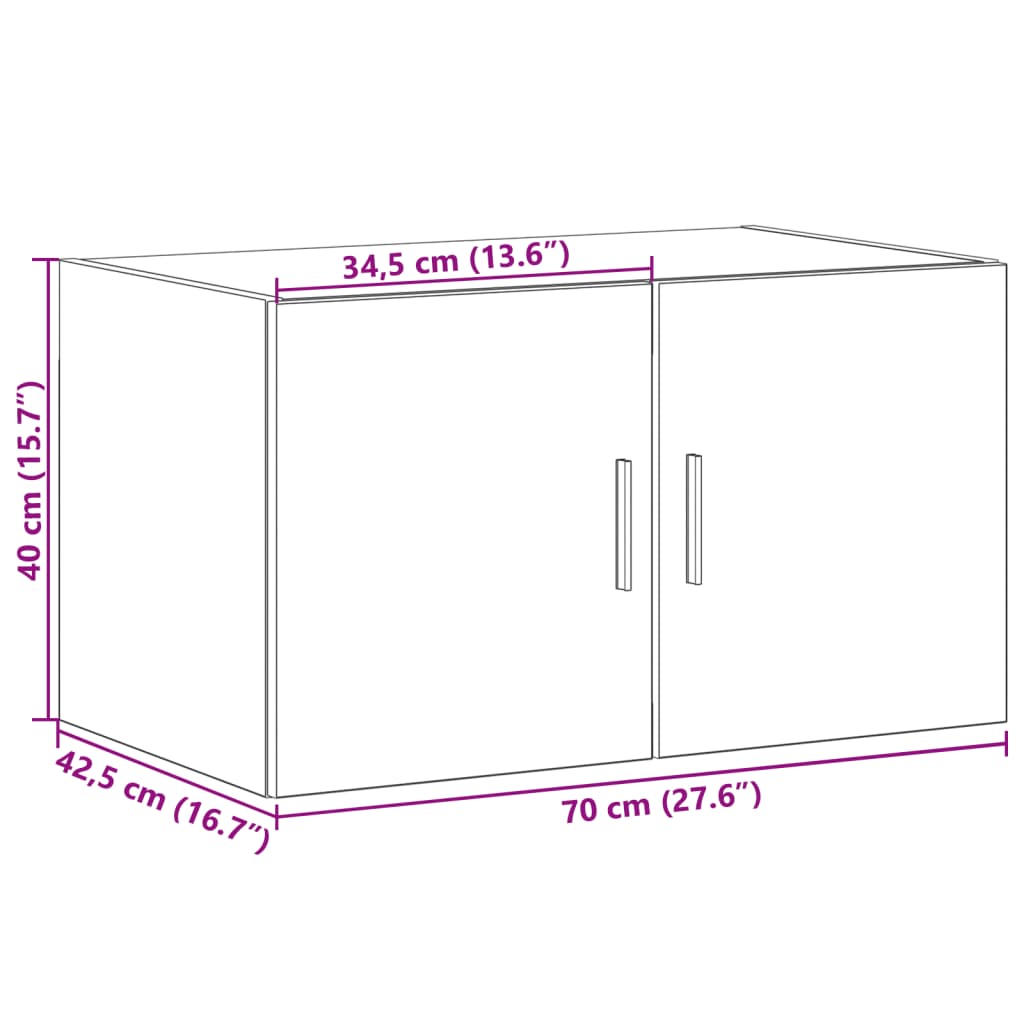 Wall Cabinet Concrete Grey 70x42.5x40 cm Engineered Wood