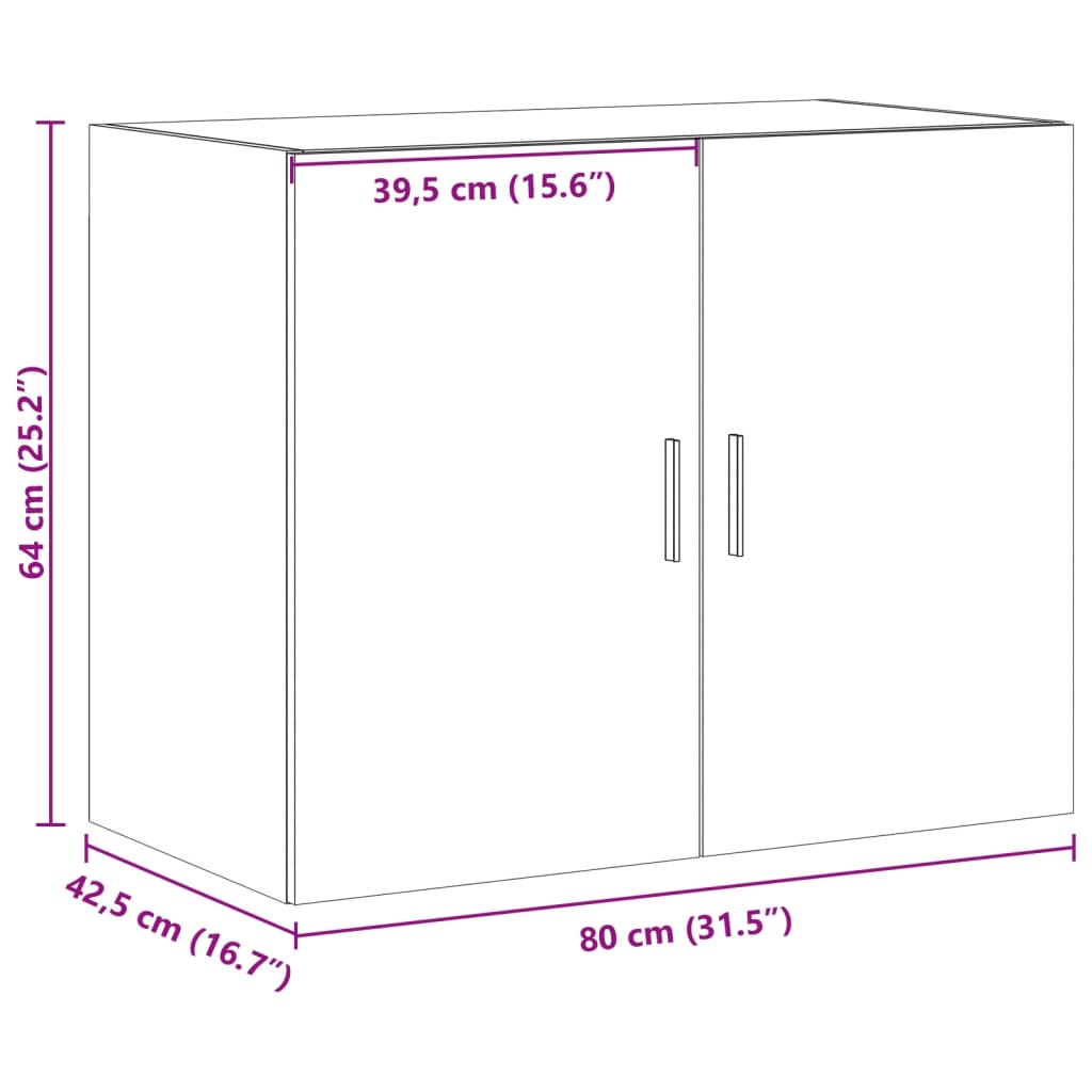 Wall Cabinet Sonoma Oak 80x42.5x64 cm Engineered Wood