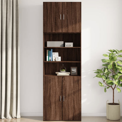 Wall Cabinet Brown Oak 80x42.5x64 cm Engineered Wood