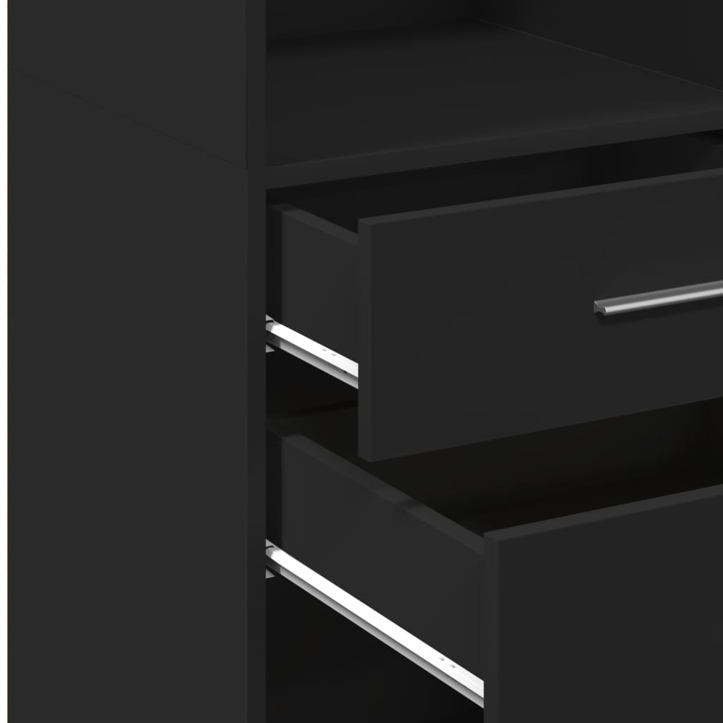 Highboard Black 30x42.5x124 cm Engineered Wood