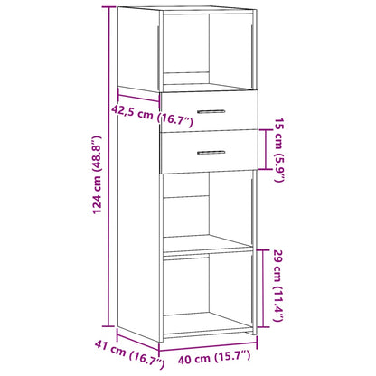 Highboard Grey Sonoma 40x42.5x124 cm Engineered Wood