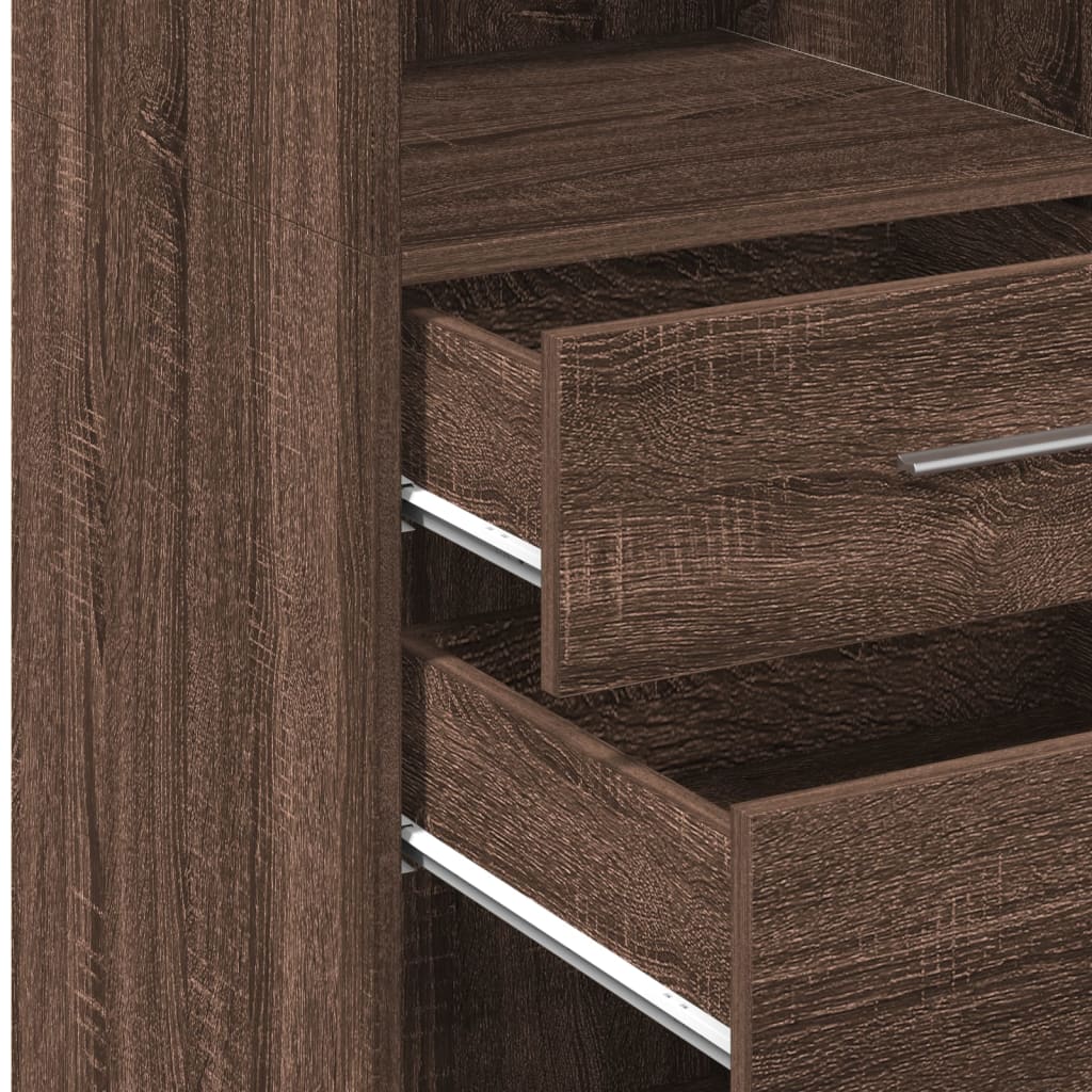 Highboard Brown Oak 40x42.5x124 cm Engineered Wood