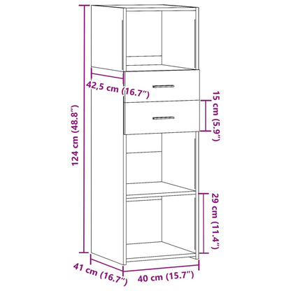 Highboard Brown Oak 40x42.5x124 cm Engineered Wood