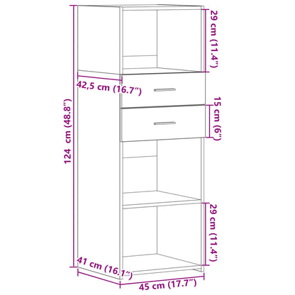 Highboard Concrete Grey 45x42.5x124 cm Engineered Wood