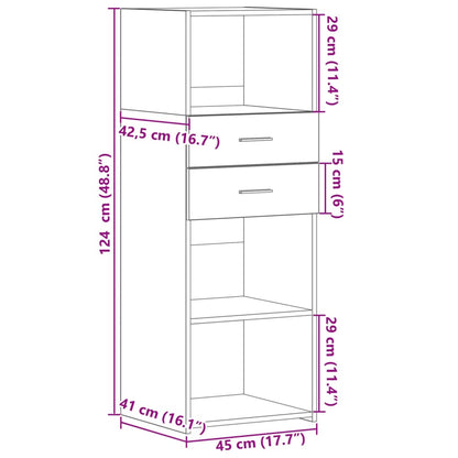 Highboard Grey Sonoma 45x42.5x124 cm Engineered Wood