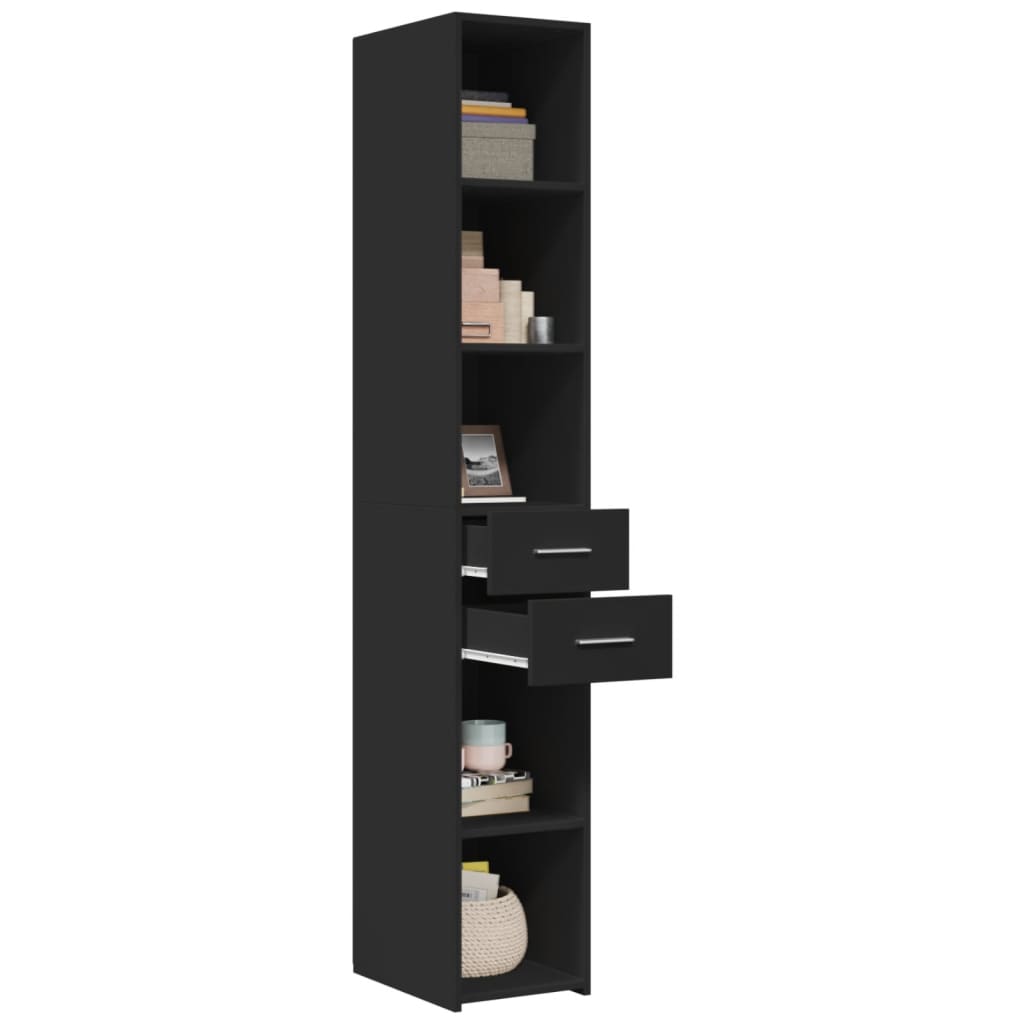 Highboard Black 30x42.5x185 cm Engineered Wood