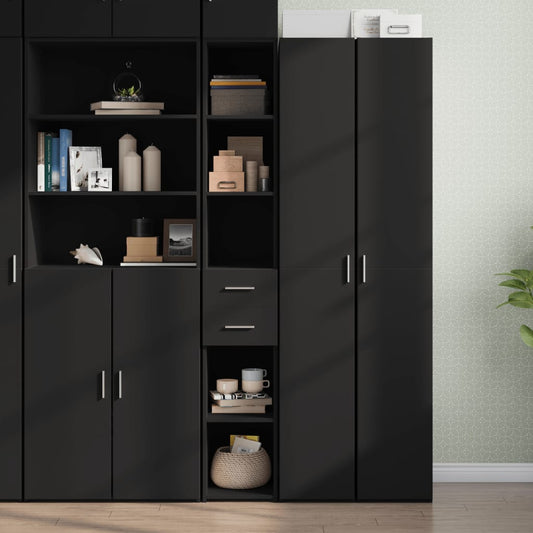 Highboard Black 30x42.5x185 cm Engineered Wood