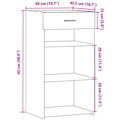 Sideboard White 50x42.5x93 cm Engineered Wood