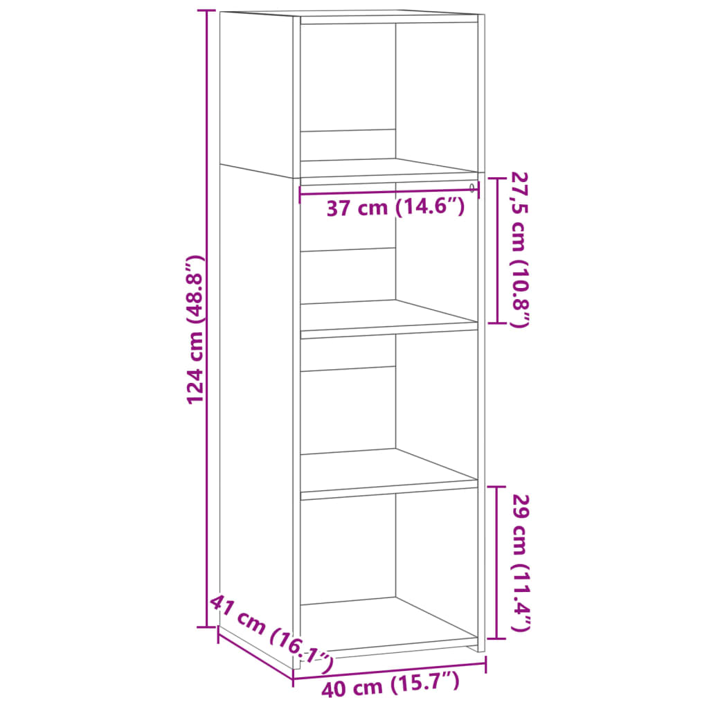 Highboard Sonoma Oak 40x41x124 cm Engineered Wood