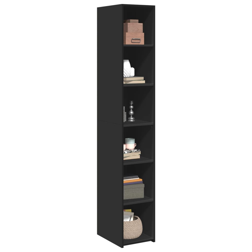 Highboard Black 30x41x185 cm Engineered Wood