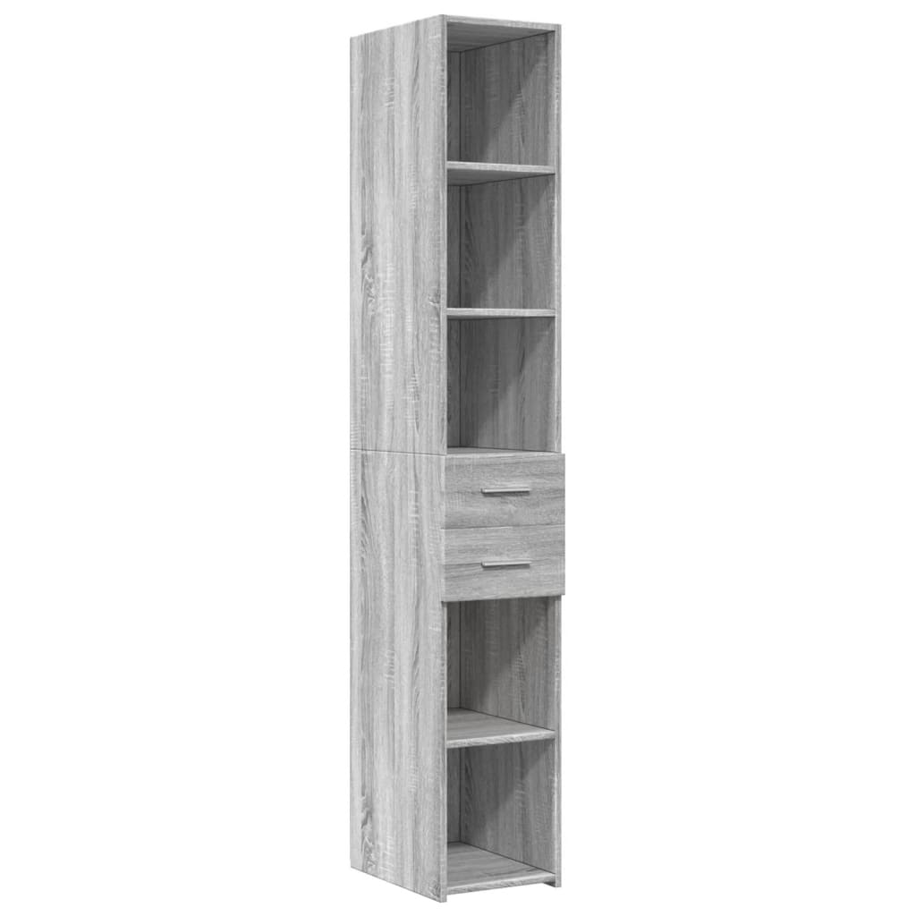 Slim Storage Cabinet Grey Sonoma 30x42.5x225 cm Engineered Wood