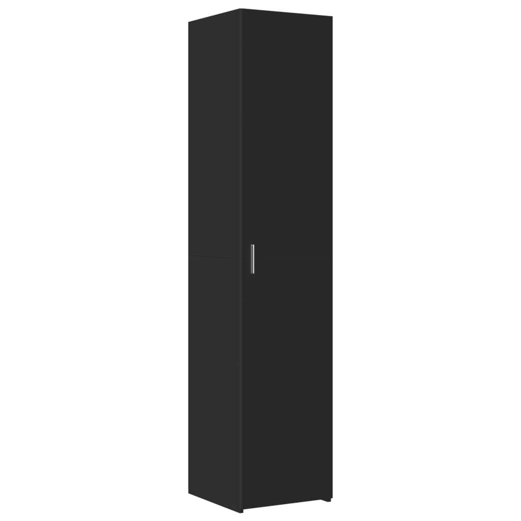 Slim Storage Cabinet Black 40x42.5x225 cm Engineered Wood