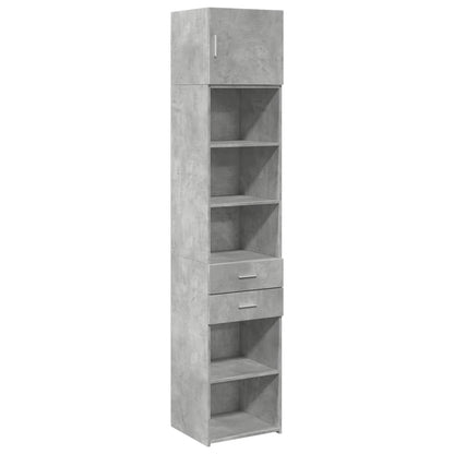 Slim Storage Cabinet Concrete Grey 45x42.5x225 cm Engineered Wood