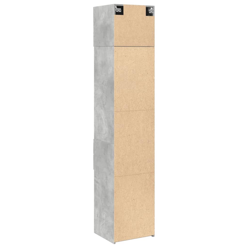 Slim Storage Cabinet Concrete Grey 45x42.5x225 cm Engineered Wood