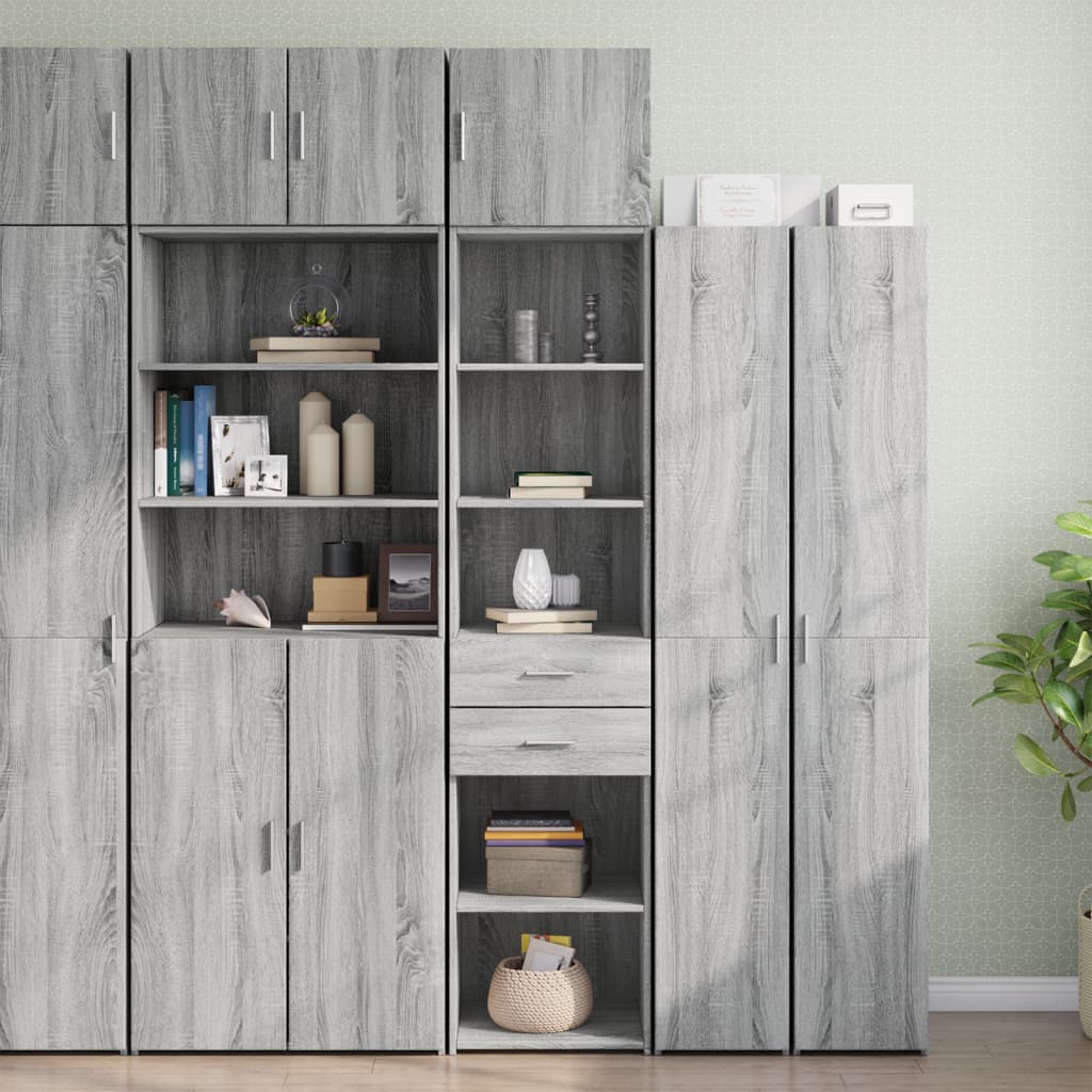 Slim Storage Cabinet Grey Sonoma 45x42.5x225 cm Engineered Wood