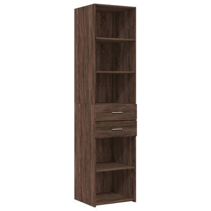 Slim Storage Cabinet Brown Oak 45x42.5x225 cm Engineered Wood