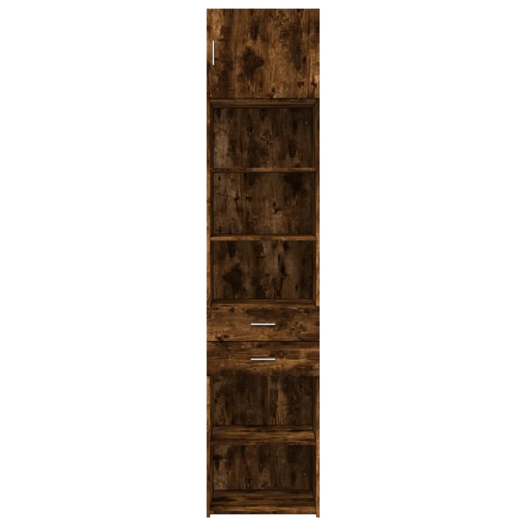 Slim Storage Cabinet Smoked Oak 50x42.5x225 cm Engineered Wood