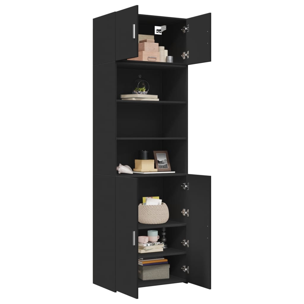 Storage Cabinet Black 70x42.5x225 cm Engineered Wood