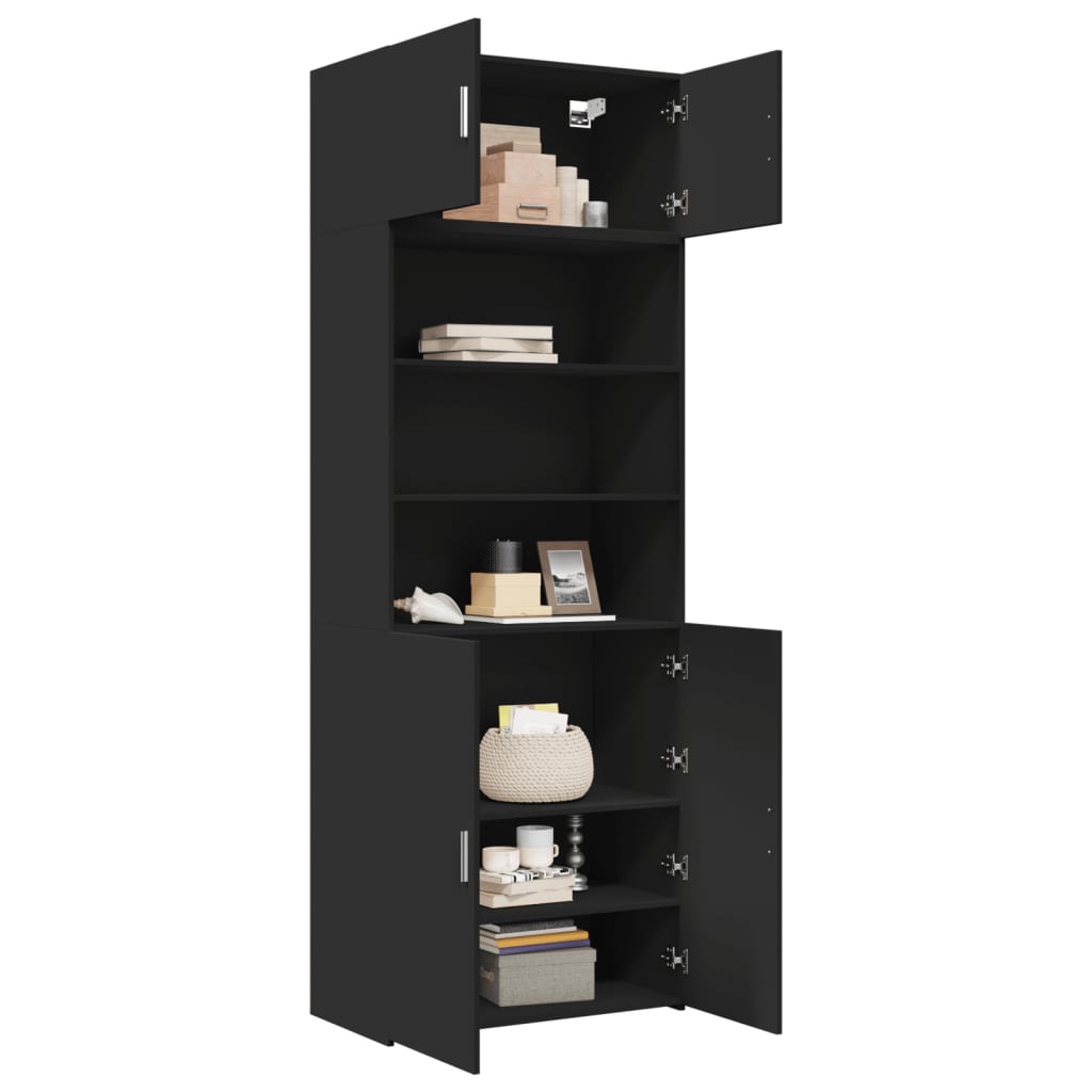 Storage Cabinet Black 80x42.5x225 cm Engineered Wood