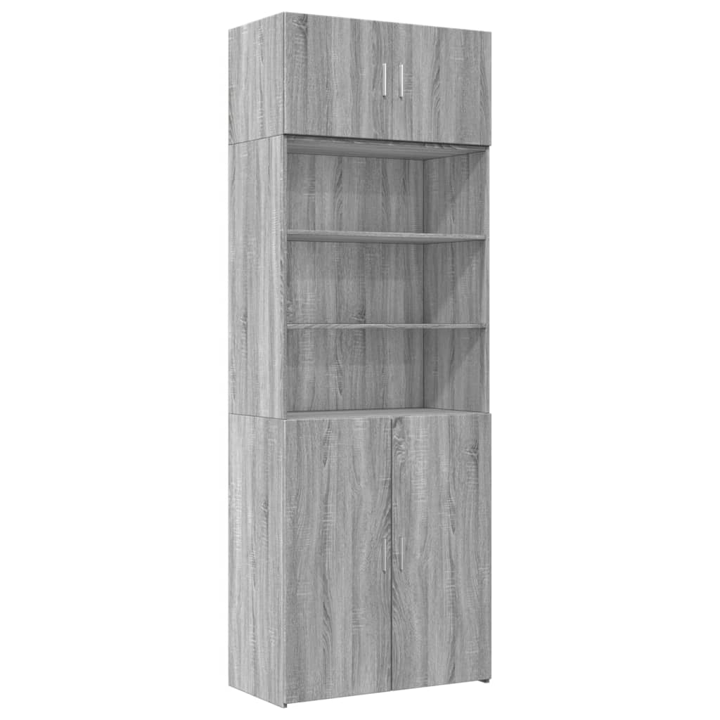 Storage Cabinet Grey Sonoma 80x42.5x225 cm Engineered Wood