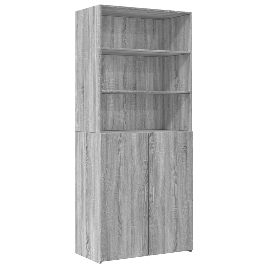 Storage Cabinet Grey Sonoma 80x42.5x225 cm Engineered Wood