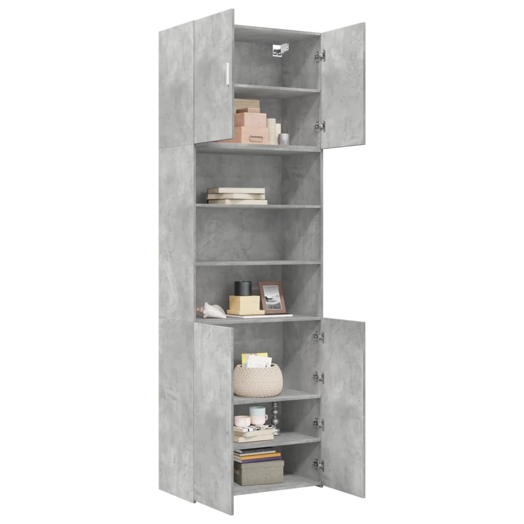 Highboard Concrete Grey 80x42.5x249 cm Engineered Wood