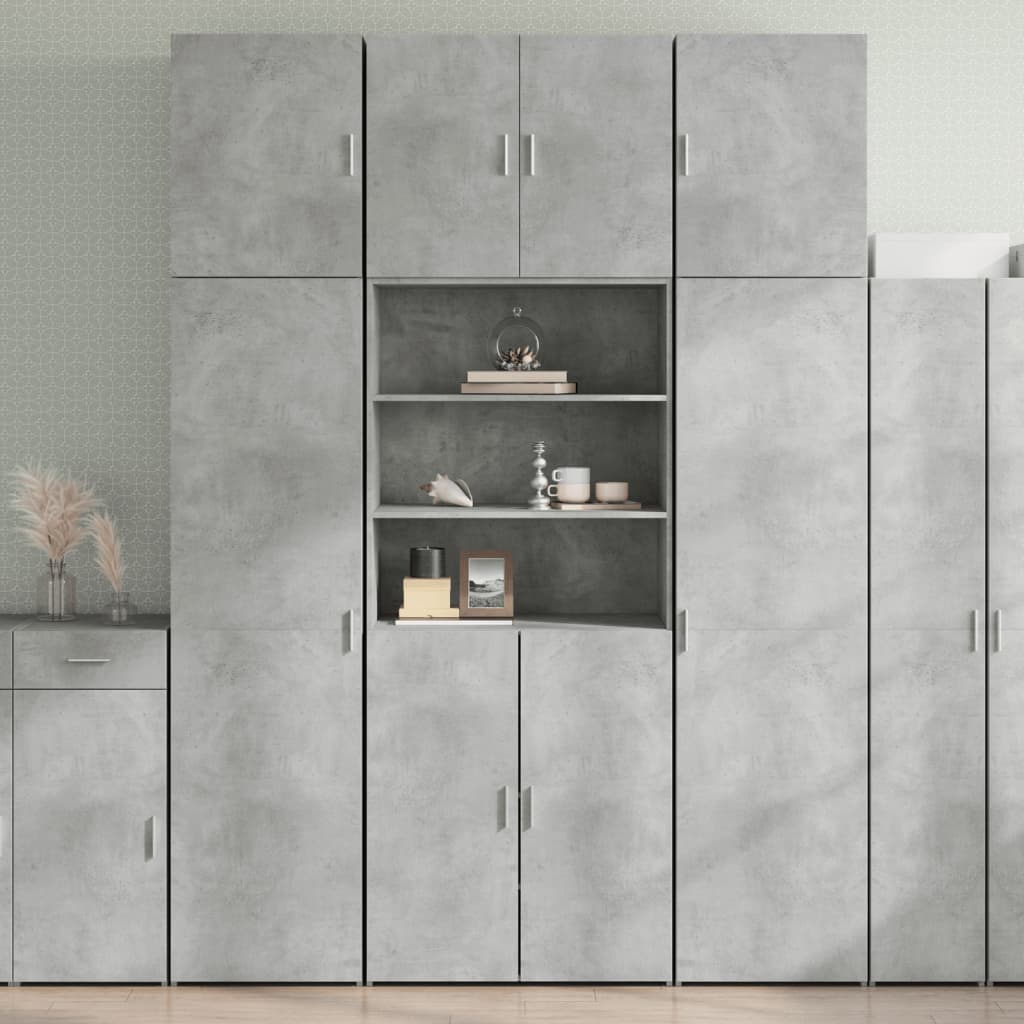 Highboard Concrete Grey 80x42.5x249 cm Engineered Wood