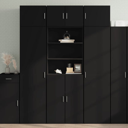 Highboard Black 70x42.5x185 cm Engineered Wood