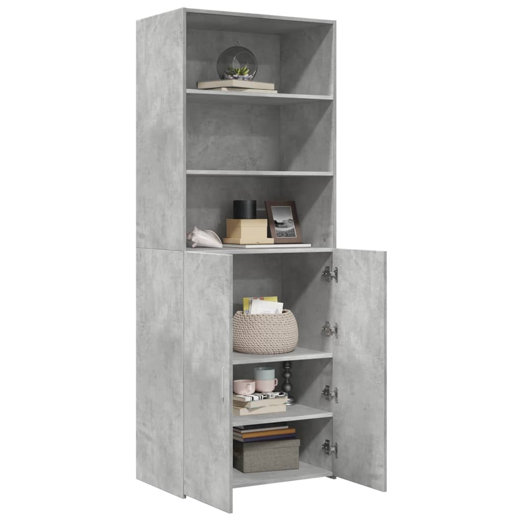 Highboard Concrete Grey 70x42.5x185 cm Engineered Wood