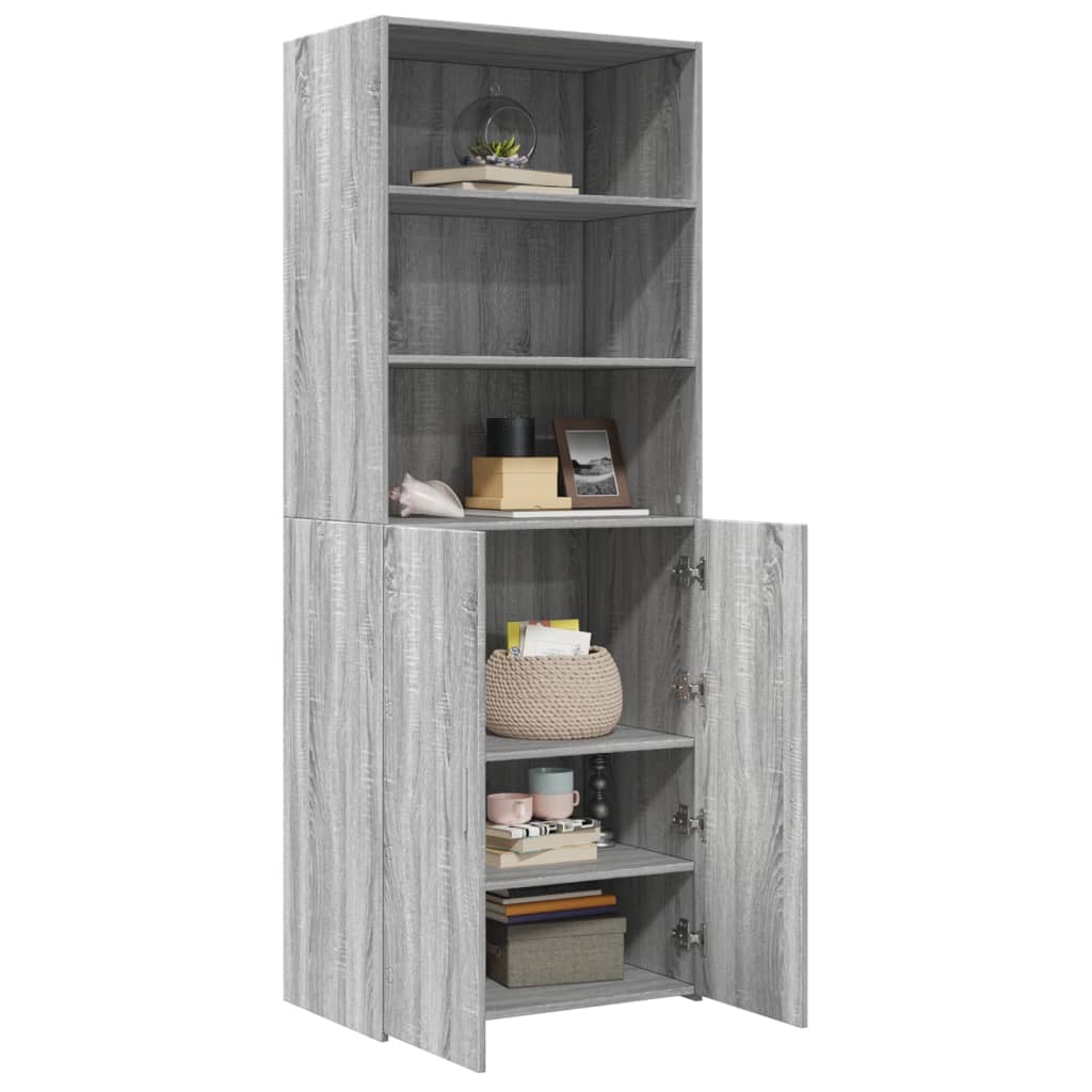 Highboard Grey Sonoma 70x42.5x185 cm Engineered Wood