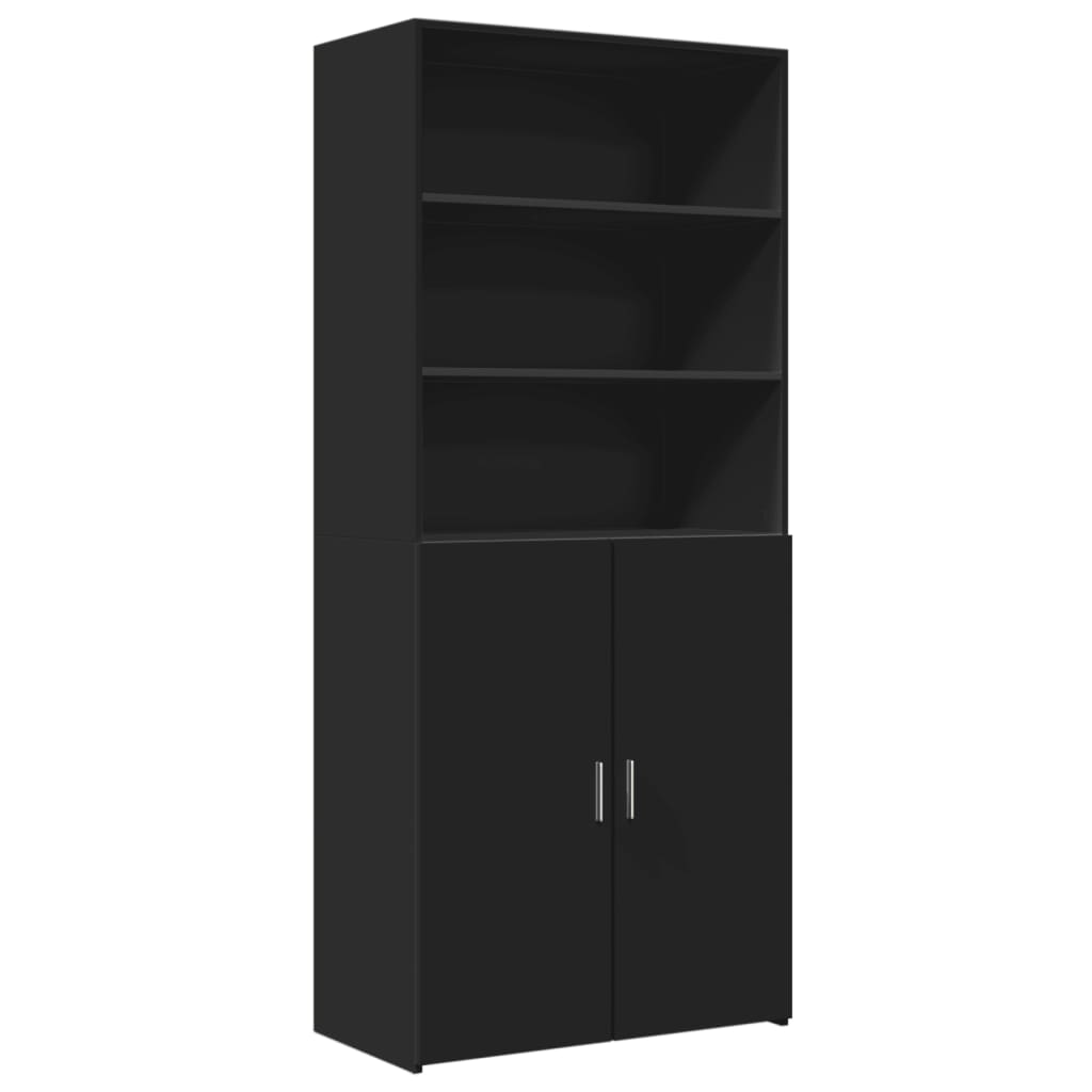 Highboard Black 80x42.5x185 cm Engineered Wood