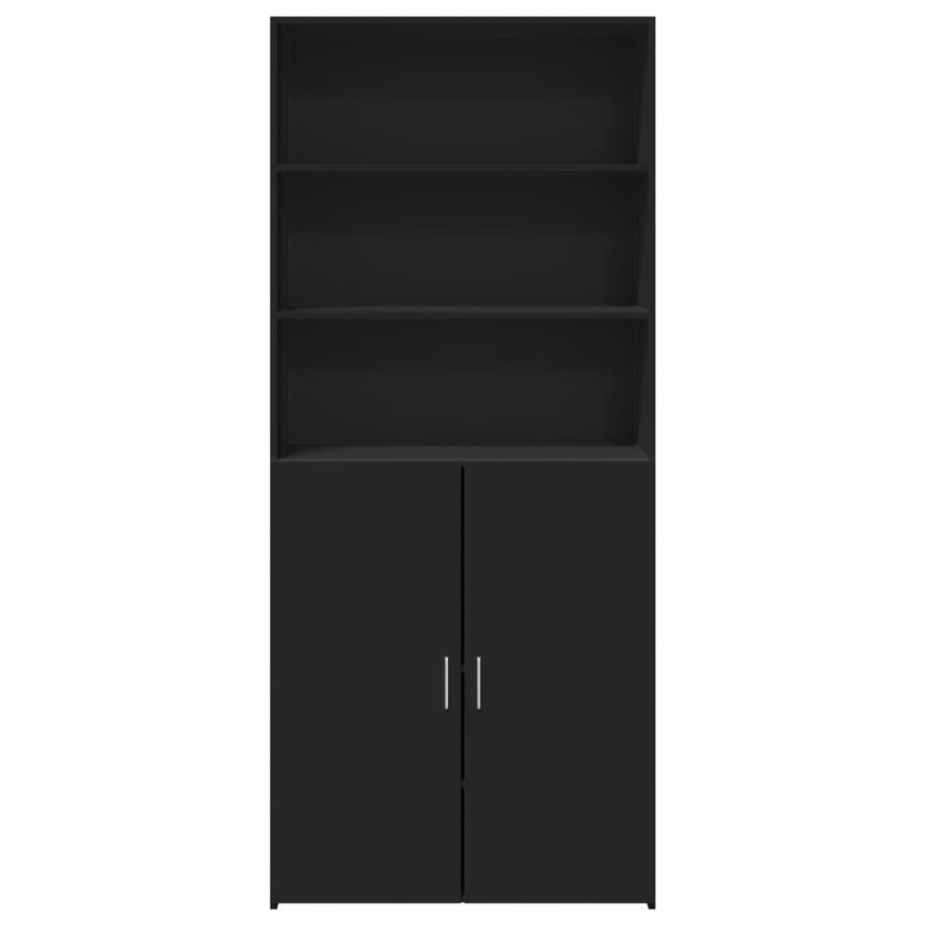 Highboard Black 80x42.5x185 cm Engineered Wood