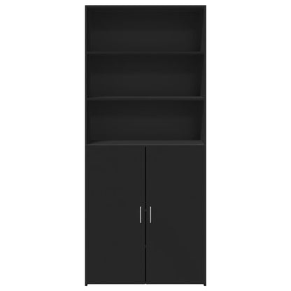 Highboard Black 80x42.5x185 cm Engineered Wood