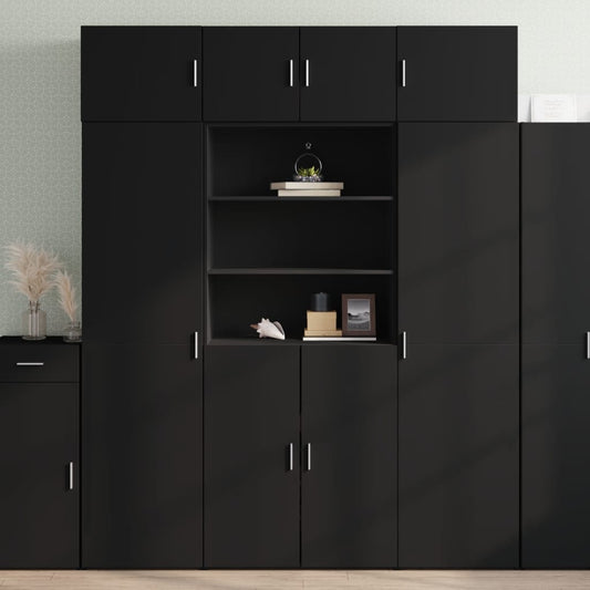 Highboard Black 80x42.5x185 cm Engineered Wood