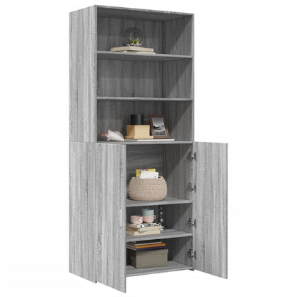 Highboard Grey Sonoma 80x42.5x185 cm Engineered Wood