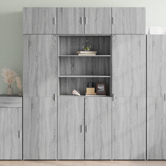 Highboard Grey Sonoma 80x42.5x185 cm Engineered Wood