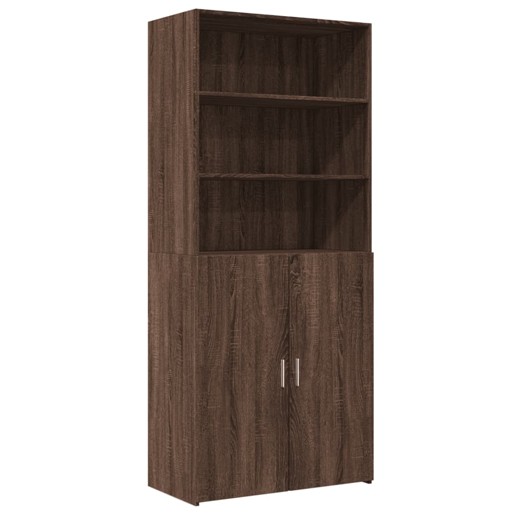 Highboard Brown Oak 80x42.5x185 cm Engineered Wood