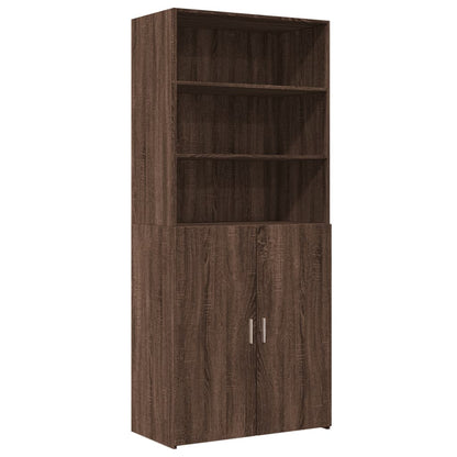 Highboard Brown Oak 80x42.5x185 cm Engineered Wood