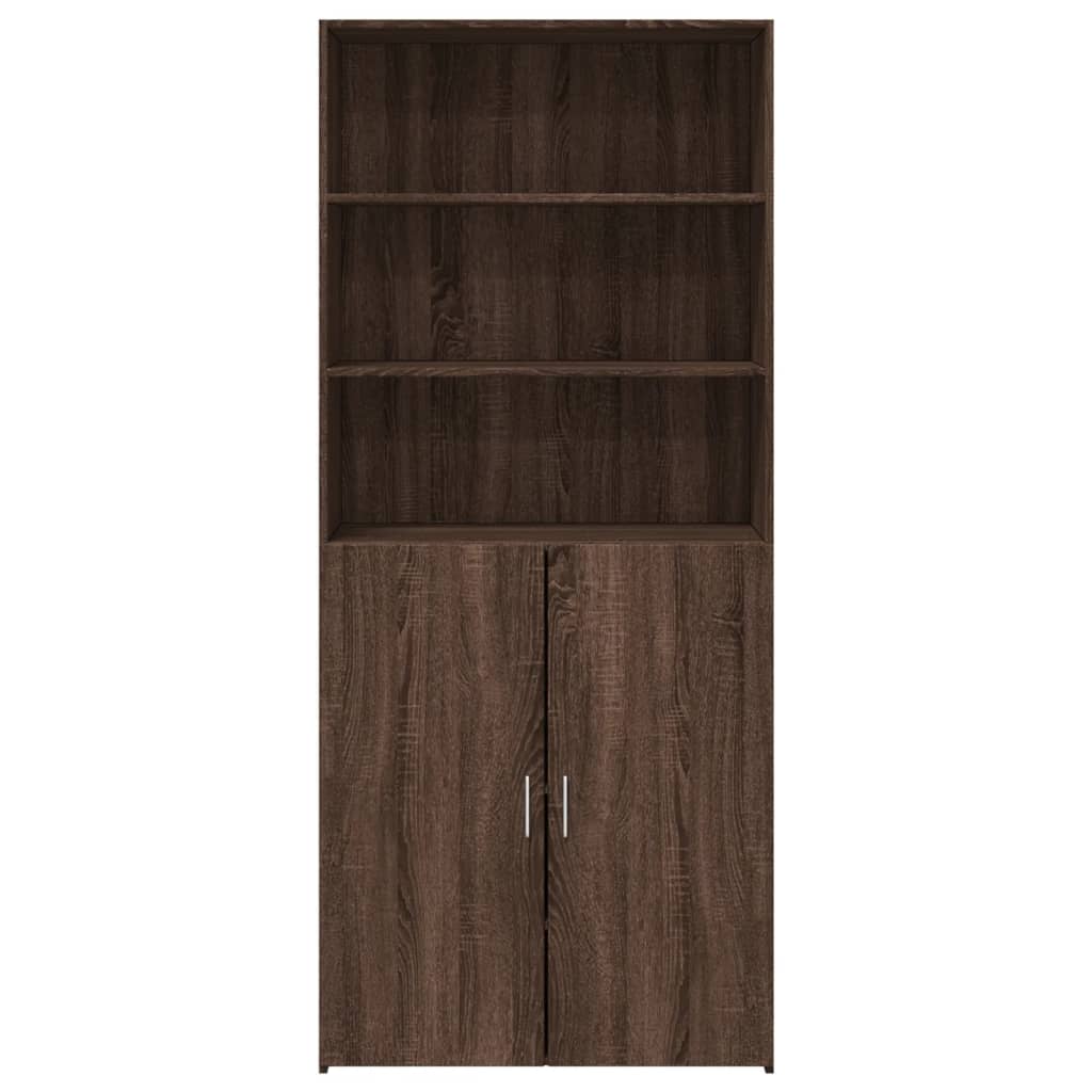 Highboard Brown Oak 80x42.5x185 cm Engineered Wood