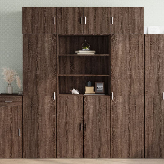 Highboard Brown Oak 80x42.5x185 cm Engineered Wood