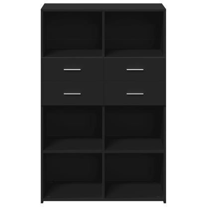 Highboard Black 80x42.5x124 cm Engineered Wood