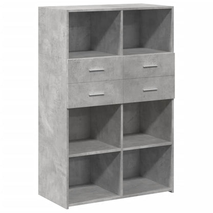 Highboard Concrete Grey 80x42.5x124 cm Engineered Wood