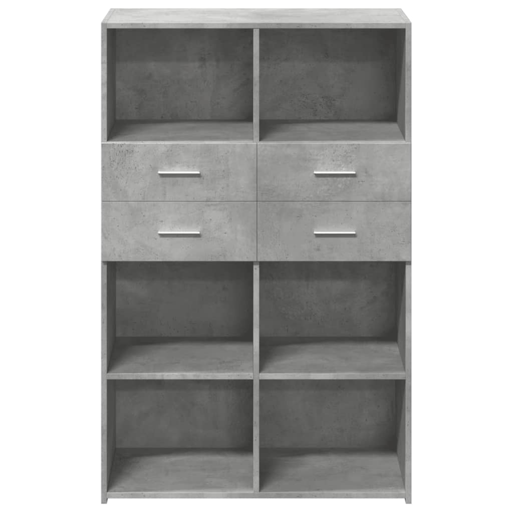 Highboard Concrete Grey 80x42.5x124 cm Engineered Wood