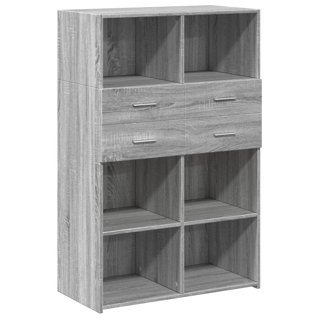 Highboard Grey Sonoma 80x42.5x124 cm Engineered Wood