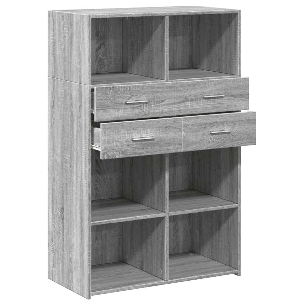 Highboard Grey Sonoma 80x42.5x124 cm Engineered Wood