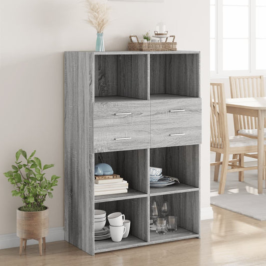 Highboard Grey Sonoma 80x42.5x124 cm Engineered Wood