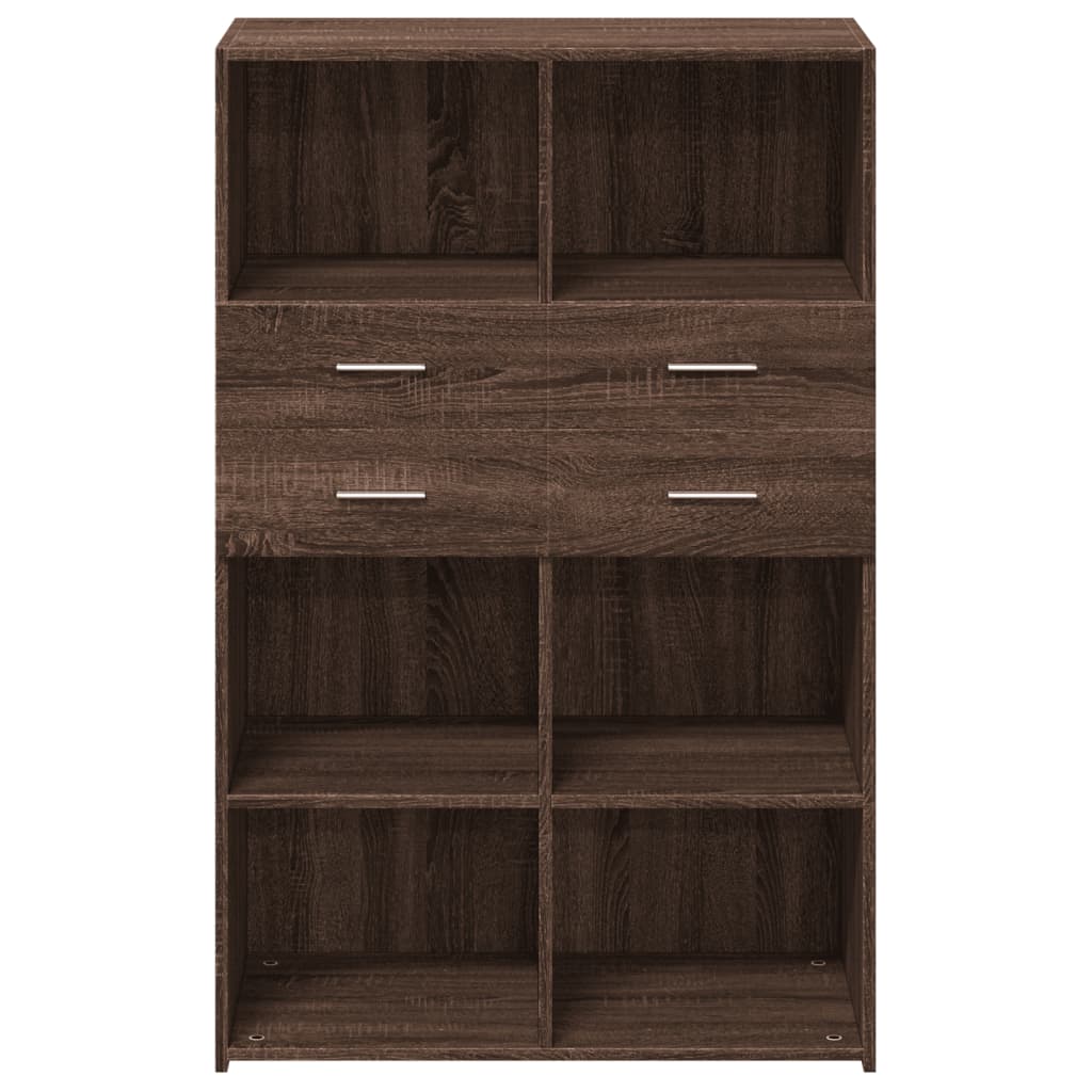 Highboard Brown Oak 80x42.5x124 cm Engineered Wood